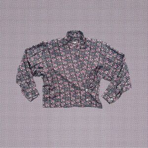 Vintage Multicolor Abstract Squares Crossover Unique Funky Lightweight Jacket